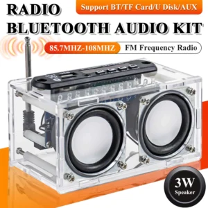 DIY Bluetooth Speaker Kit with FM Radio 87.5-108MHZ DIY Soldering Project Practice Electronic Kit Solder Assembly U Disk TF