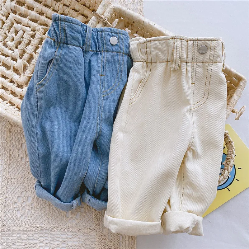 2024 Autumn And Winter New Jeans Baby Girl Clothes Baby Boy Clothes High Waist Solid Color Warm Out Jeans Children's Clothing - Image 6
