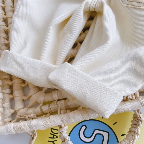 2024 Autumn And Winter New Jeans Baby Girl Clothes Baby Boy Clothes High Waist Solid Color Warm Out Jeans Children's Clothing - Image 5