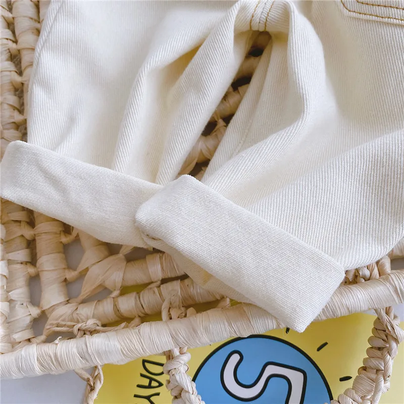 2024 Autumn And Winter New Jeans Baby Girl Clothes Baby Boy Clothes High Waist Solid Color Warm Out Jeans Children's Clothing - Image 5