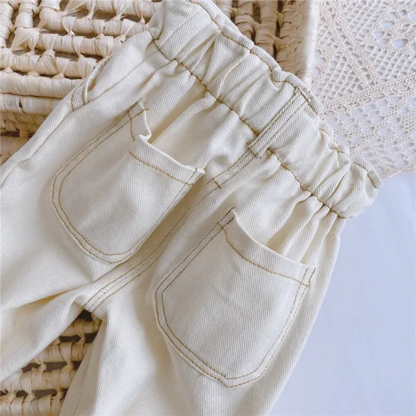 2024 Autumn And Winter New Jeans Baby Girl Clothes Baby Boy Clothes High Waist Solid Color Warm Out Jeans Children's Clothing - Image 4