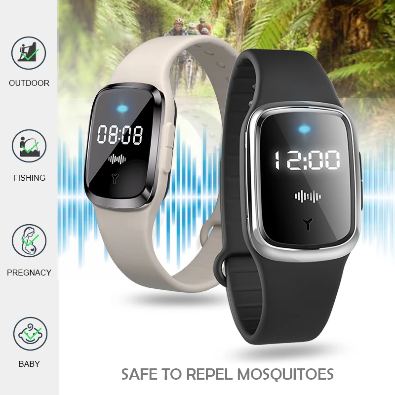 Ultrasonic High-Tech Mosquitoes Repeller Bracelet Wristband Indoor Outdoor 3 Gear Bracelet Anti Mosquitoes Bite Wristband - Image 2
