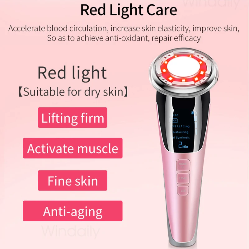 5 in 1 EMS Hot Cold Facial Massager LED Light Vibration Wrinkle Removal Skin Tightening Face Care Face Lifting Beauty Device - Image 5