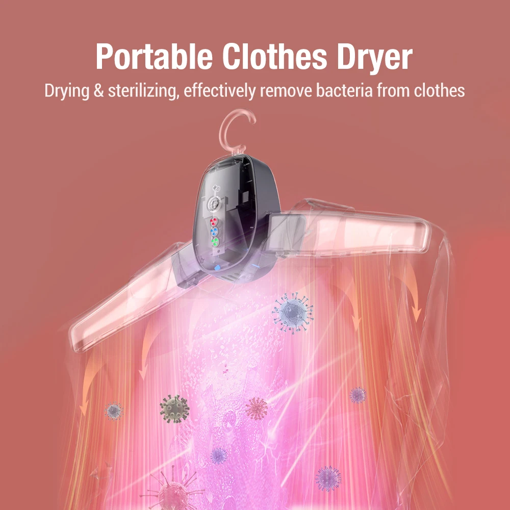 110-220V Mini Electric Portable Heated Clothes Dryer Drying Machine Shoes Clothes Drying Rack Hangers Foldable Heater - Image 6