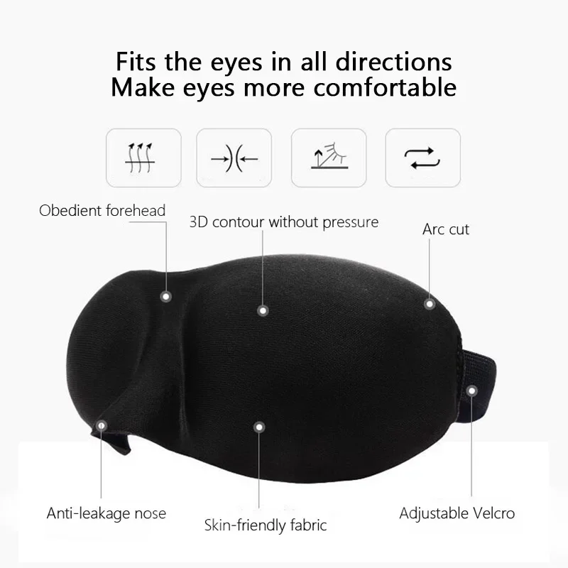 Comfortable Lightweight Eye Cover Soft 3D Contoured Sleeping Mask Breathable Eye Shade for Men and Women Night Travel Rest Aid - Image 4