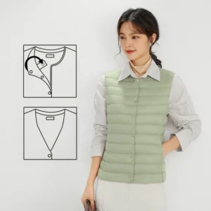 Spring Autumn Women Ultra Light 90% White Duck Down Vest Warm Winter Slim Waistcoat Under Parka Female Liner Portable Outwear