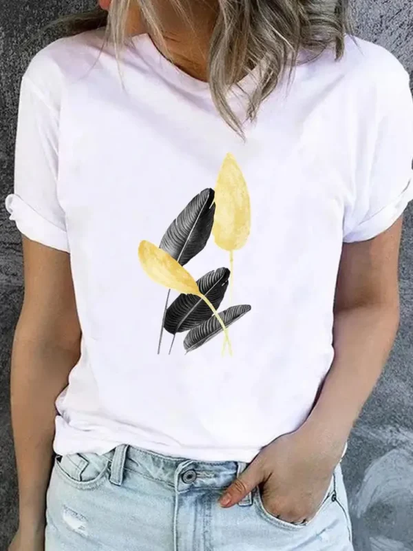 Clothes Women Butterfly Trend Lovely Cute Graphic Short Sleeve T-shirt Ladies Print T Shirt Fashion Basic Tee Top Clothing - Image 4