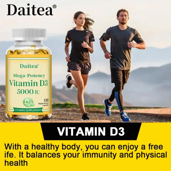 High Potency Vitamin D3 50000 IU - Helps Muscle Nerve Health Support Bone Density Teeth and Skin Heart Health Gluten Free - Image 2