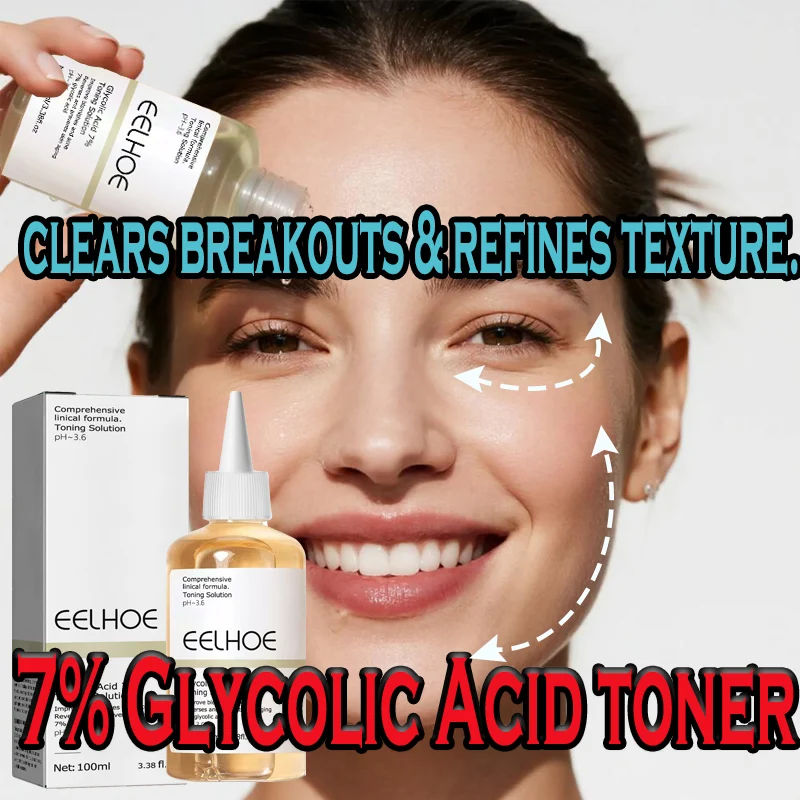 100ml Skin care Glycolic Acid 7% Hydrating Facial Toner for All Skin Types Alcohol Free Pore Minimizing Refreshing Moisturizing