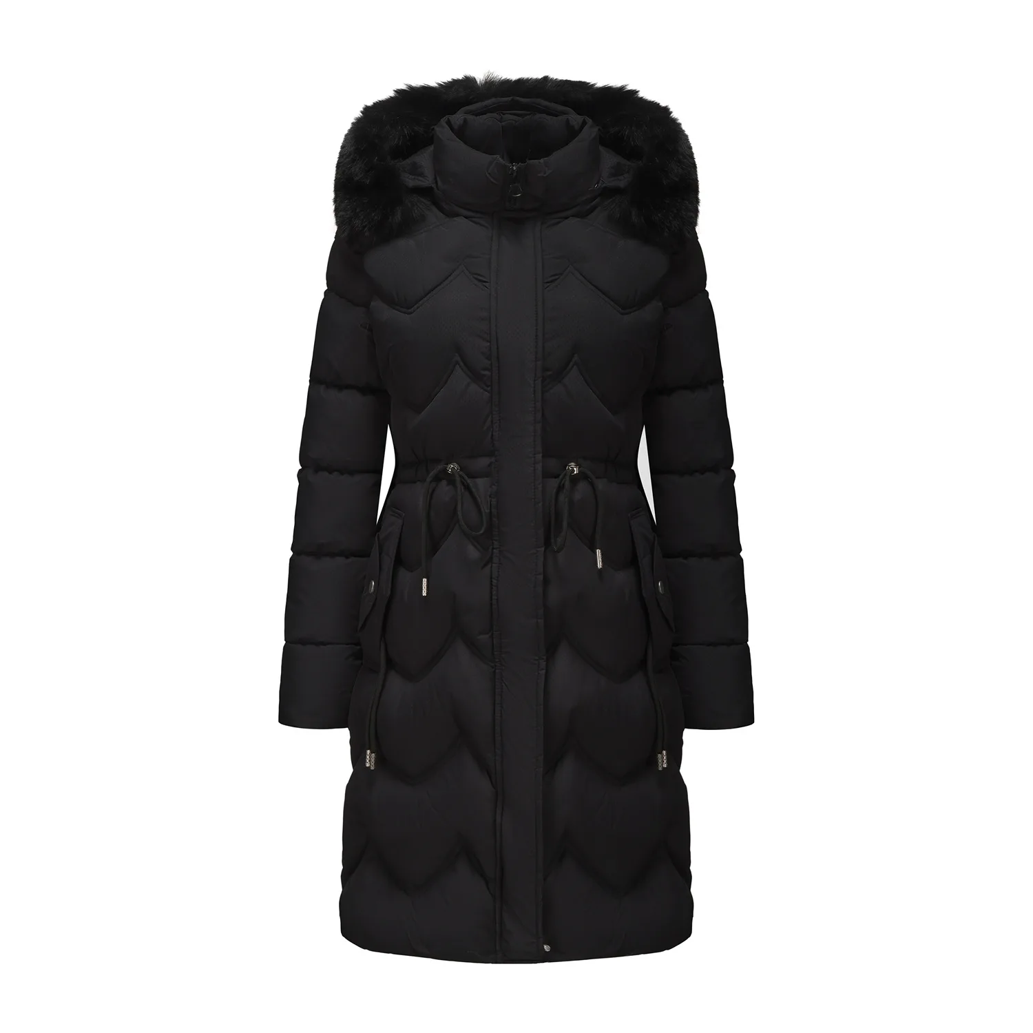 Women's Winter Down Jackets Coats Woman Clothes Large Size Fur Collar Mid Length Outerwears Padding Puffer Jacket Parkas HWY273 - Image 6