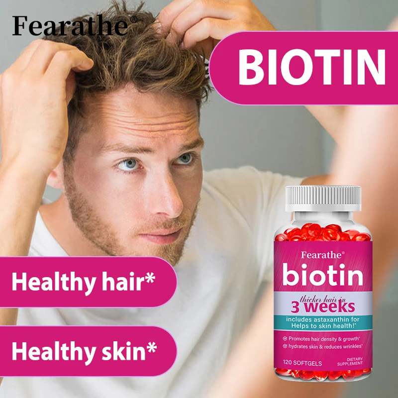 Biotin Supplement - Contains Astaxanthin To Promote Hair Growth, Hydrate Skin, Reduce Wrinkles, and Promote Healthy Skin - Image 4