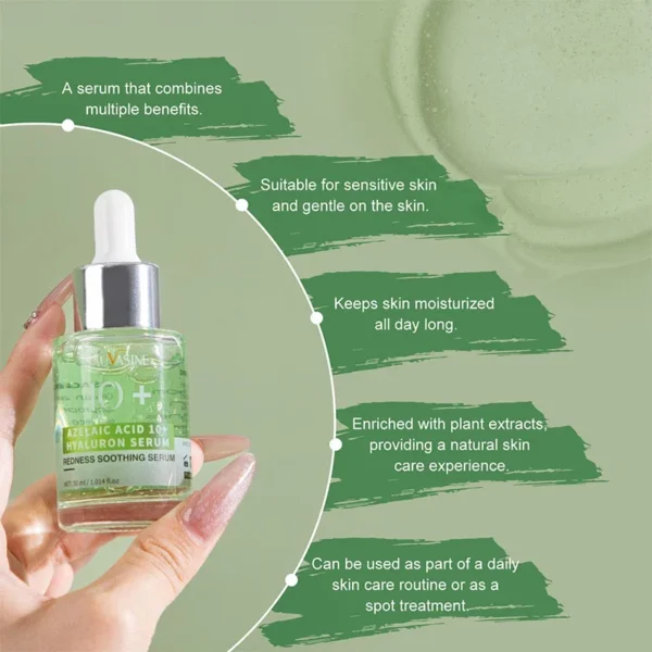 1/2/5Pcs Korean Redness Soothing Clarifying Serum,Azelaic Acid 10 Hyaluron Sensitive Skin Facial Ampoule,Niacinamide,Spot Care - Image 5