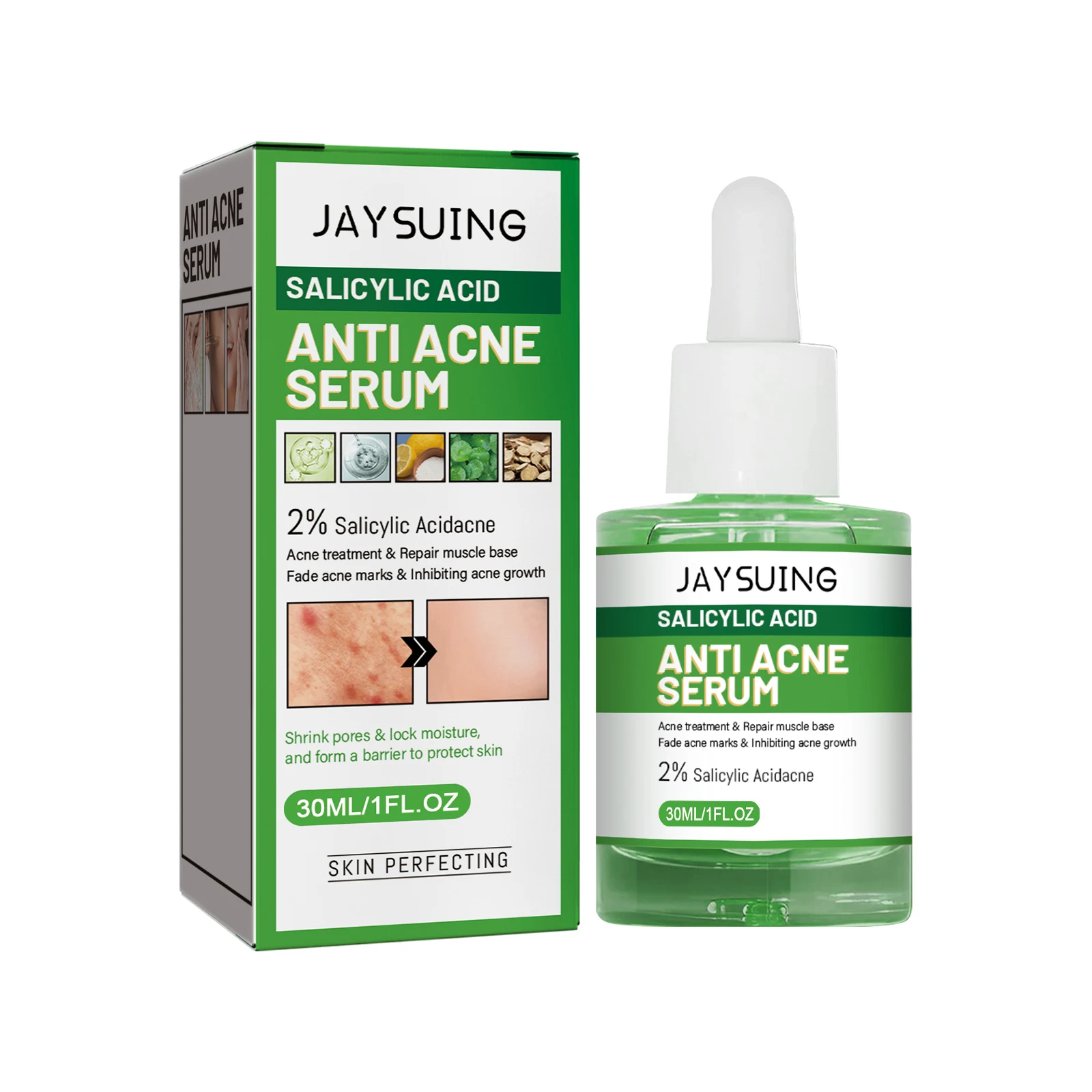 Salicylic Acid Anti Acn-e Face Serum Hydrating Fader Acne Mark Pimple Blackhead Removal Shrink Pores Oil Control Facial Essence - Image 6