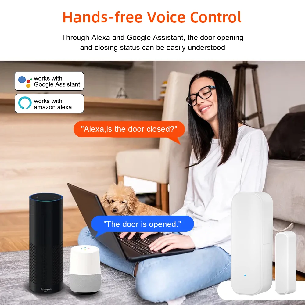 WiFi or Zigbee Window Door Sensor With AAA Battery Smart Home Security Alarm System Voice Control Via Alexa Google Home Smart - Image 4