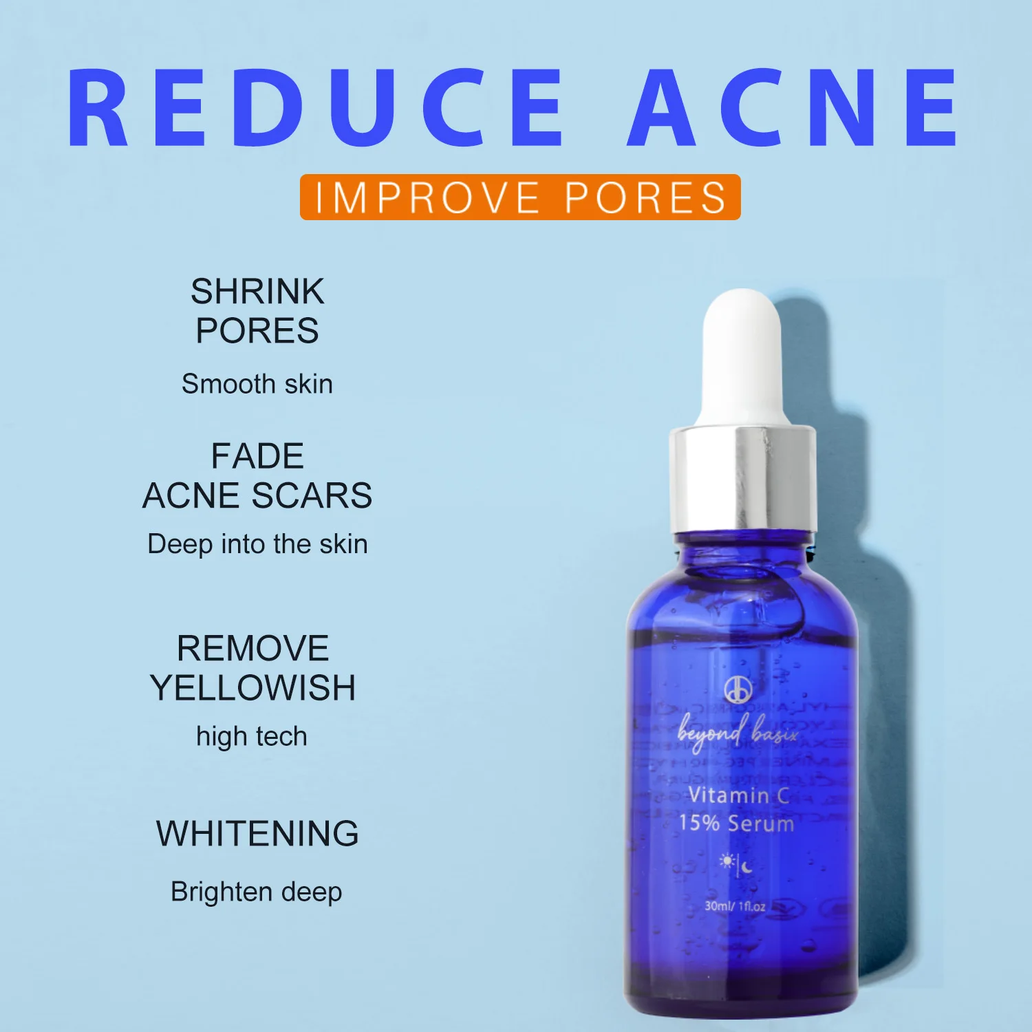 15% Vitamin C Serum Whitening Brightening Skin Face Moisturizer Anti Aging Firming Facial Care Essence Skin Care for Men Women - Image 2