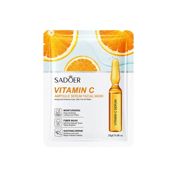 5Pcs Essence Mask SADOER Hyaluronic Acid Hydrating Vitamin C Moisturizing Gold Acid Face Care Mask Facial Firming - Image 5
