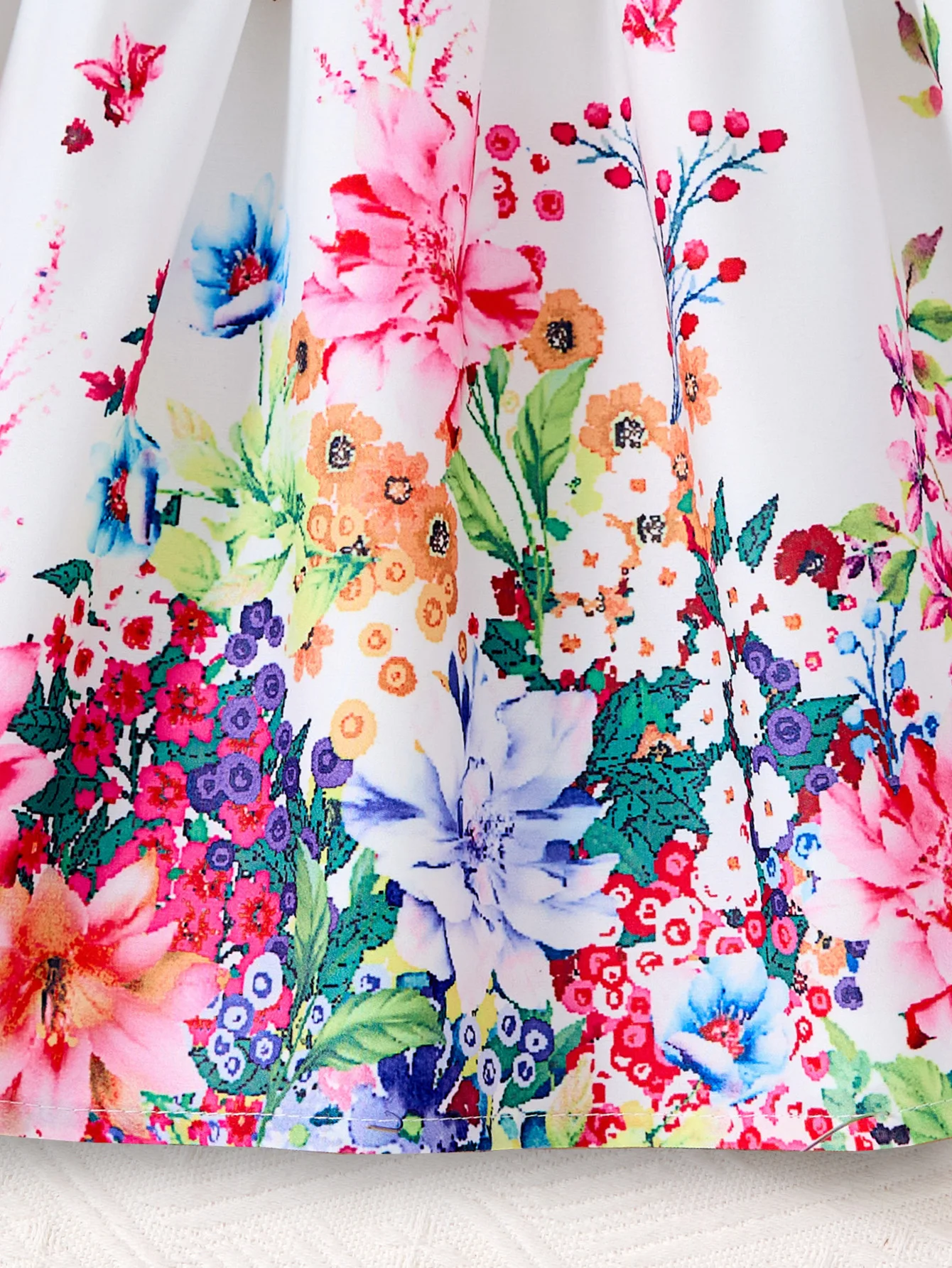 Girls Denim Print Casual Dress with Button Floral Cute Sleeveless knee-length skirt Princess Dress Formal Children's Clothing - Image 6