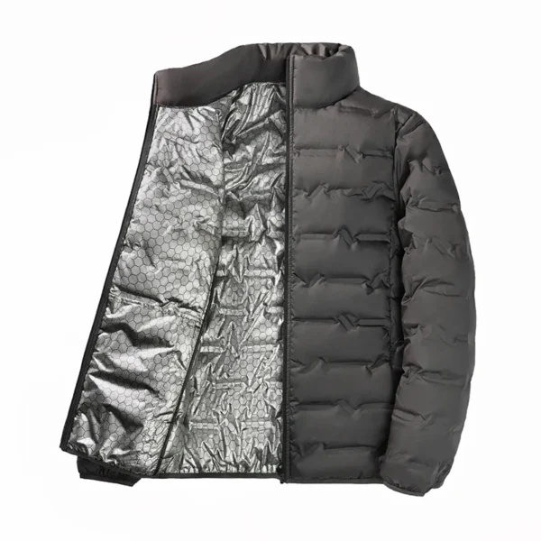 Graphene Self-heating Down Jacket Men Solid Windproof Pleated Down Jackets Stand Collar Classical Warm Winter Jackets Male - Image 4