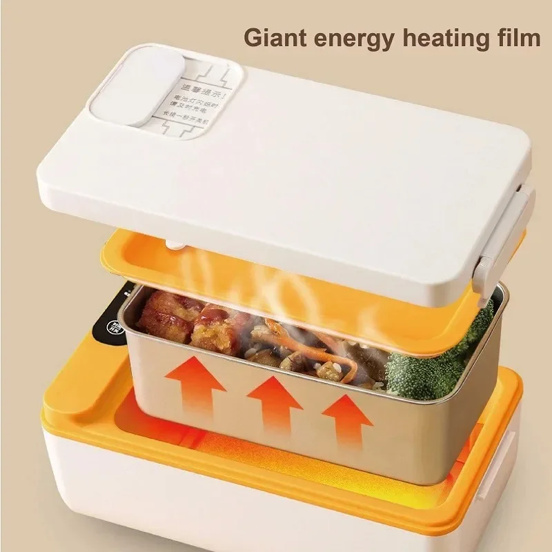 1L Portable USB Electric Heated Warm Lunch Box Camping Insulated Lunch Box Rechargeable Heated Unplugged Rice Cooker Office - Image 3