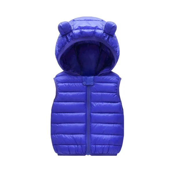 New Baby Boys Girls Warm Down Vest Autumn Winter Cotton Waistcoat With Ears Kids Outerwear Children Clothing Hooded Jacket Vests - Image 6