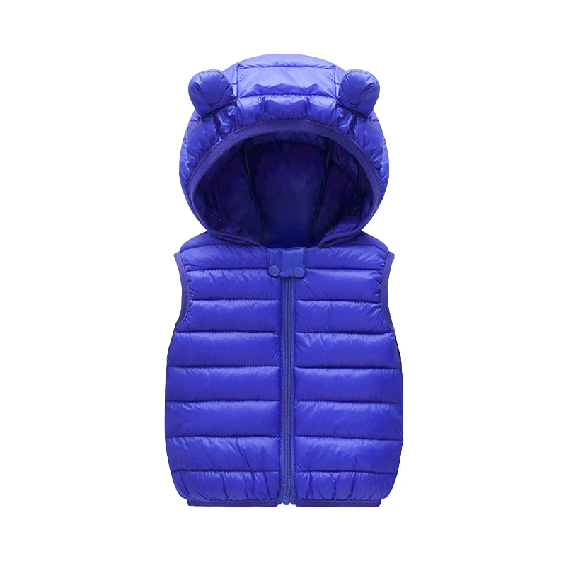 New Baby Boys Girls Warm Down Vest Autumn Winter Cotton Waistcoat With Ears Kids Outerwear Children Clothing Hooded Jacket Vests - Image 6