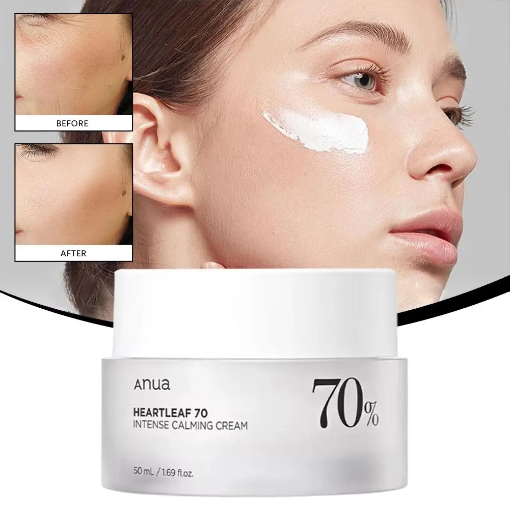 70% Intense Calming Cream with Ceramide Whitening Cream Moisturizing Facial Cream 50ml Korean Skin care Product - Image 4