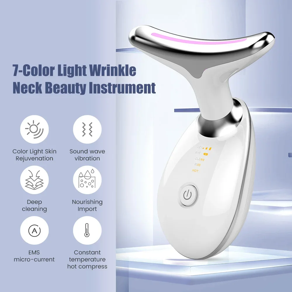 Microcurrent Face Neck Lifting Massager LED Photon Therapy Skin Tighten Massage Reduce Double Chin Anti Wrinkle Beauty Device - Image 2