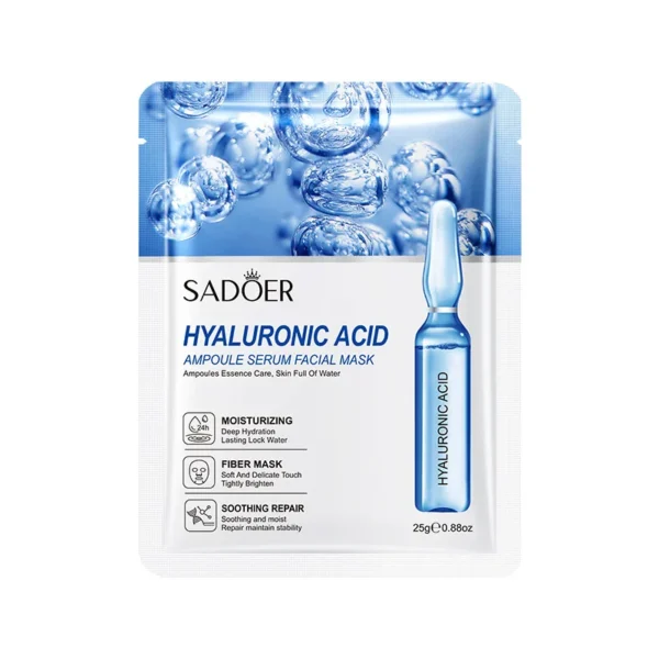 5Pcs Essence Mask SADOER Hyaluronic Acid Hydrating Vitamin C Moisturizing Gold Acid Face Care Mask Facial Firming - Image 4