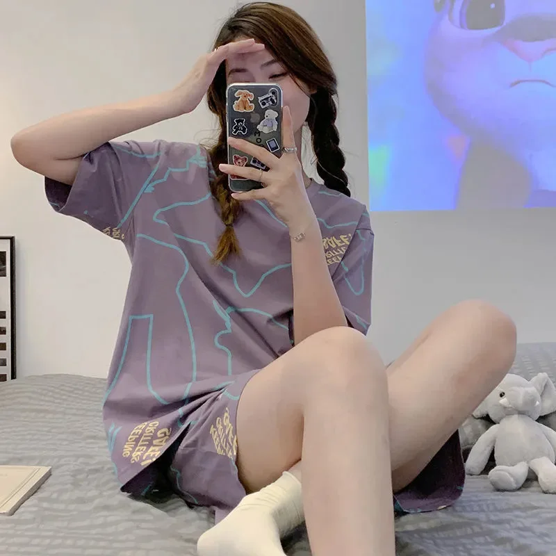 New Pajamas Female Summer Large Size Short-Sleeved Homewear Suit Korean Version of the Student Sweet and Lovely Ladies Homewear - Image 4