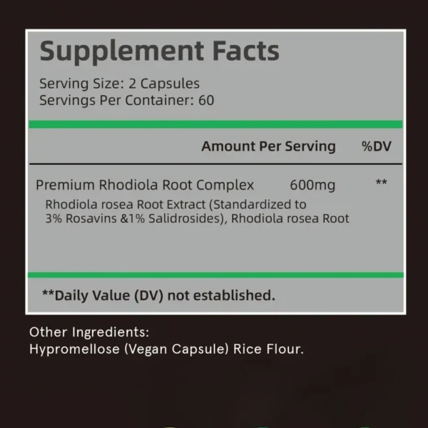 Rhodiola Rosea Supplements - Relieve Stress, Improve Mood, Increase Focus and Energy Supplement - Image 3