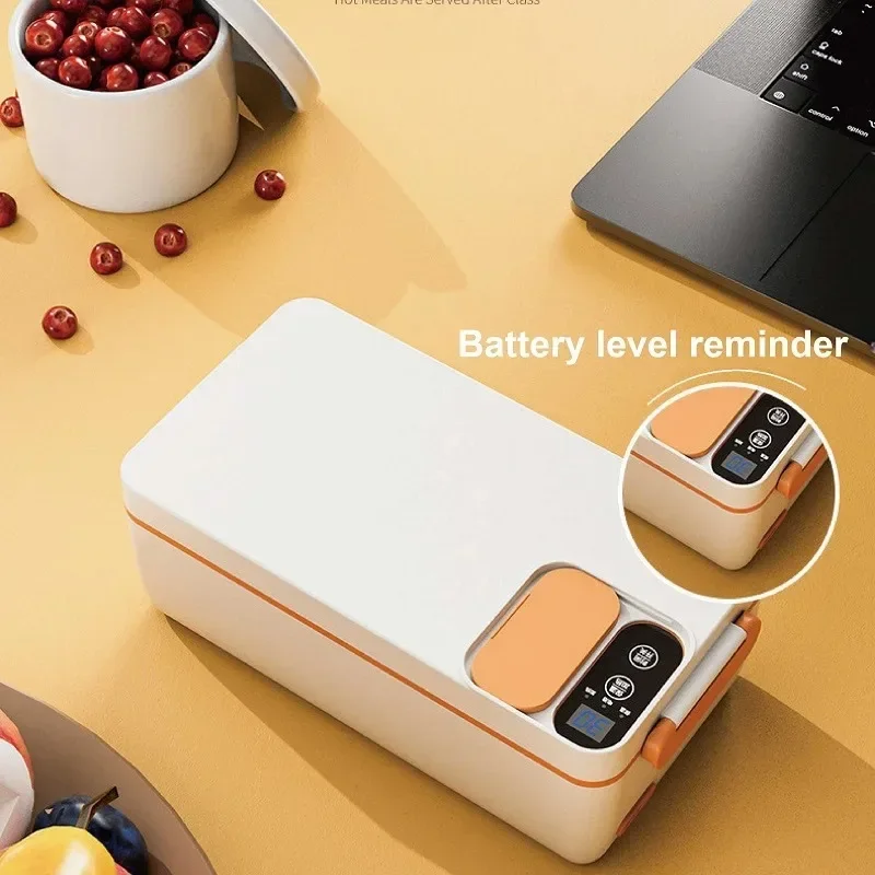 1L Portable USB Electric Heated Warm Lunch Box Camping Insulated Lunch Box Rechargeable Heated Unplugged Rice Cooker Office