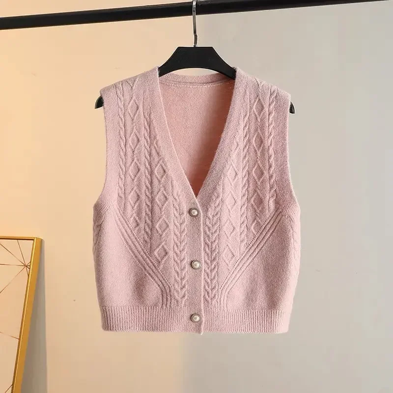 Spring and Autumn Knitted vest cardigan for women layered V-neck camisole slim fit sweater jacket for women sweater - Image 5