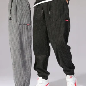 Baggy Corduroy Jogger Pants Men Tech Fleece Sweatpants Man Autumn Winter Casual Harem Pants Male Sport Thermal Trousers