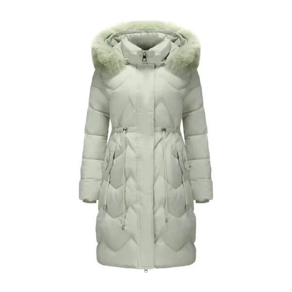 Women's Winter Down Jackets Coats Woman Clothes Large Size Fur Collar Mid Length Outerwears Padding Puffer Jacket Parkas HWY273 - Image 4