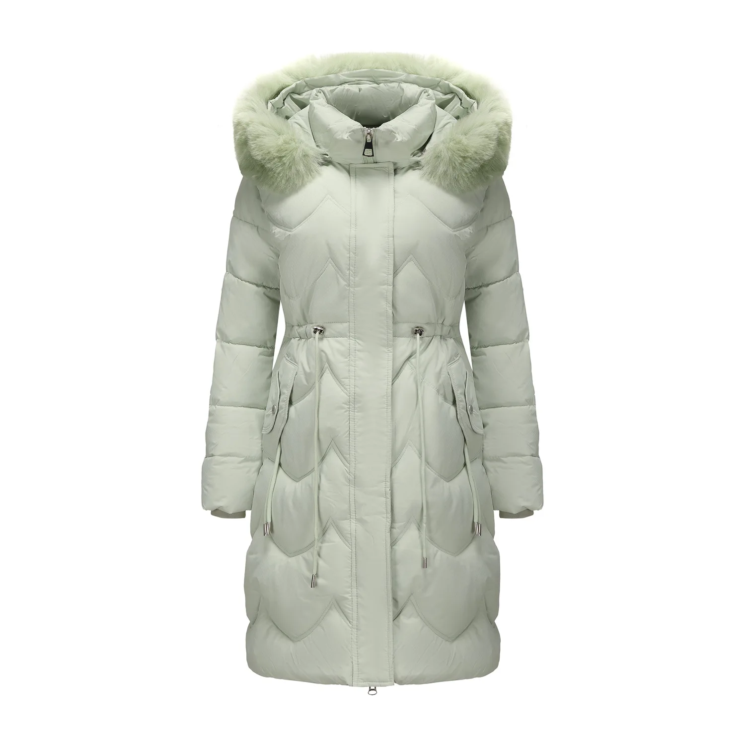 Women's Winter Down Jackets Coats Woman Clothes Large Size Fur Collar Mid Length Outerwears Padding Puffer Jacket Parkas HWY273 - Image 4