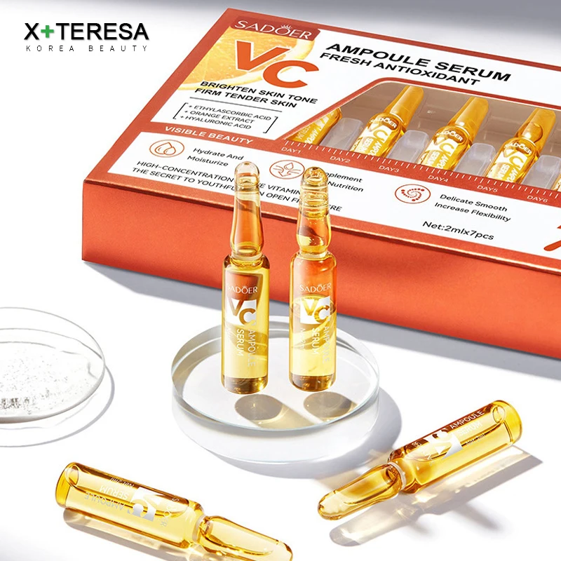 Vitamin C Face Whitening Serum Dark Spots Freckles Removal Hyaluronic Pore Minimizer Anti Aging Wrinkle Remove Golder Essence