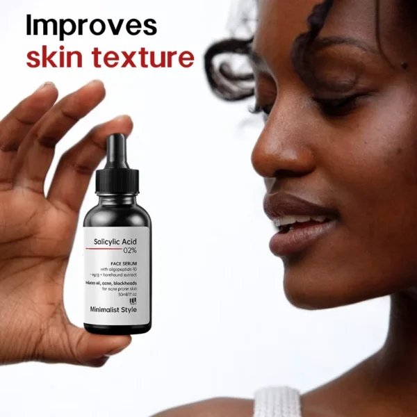 Minimalist Style 2% Salicylic Acid Serum for Acne, Blackhead & Open Pores BHA Liquid Serum for Acne Prone & Oily Skin 30mL - Image 5