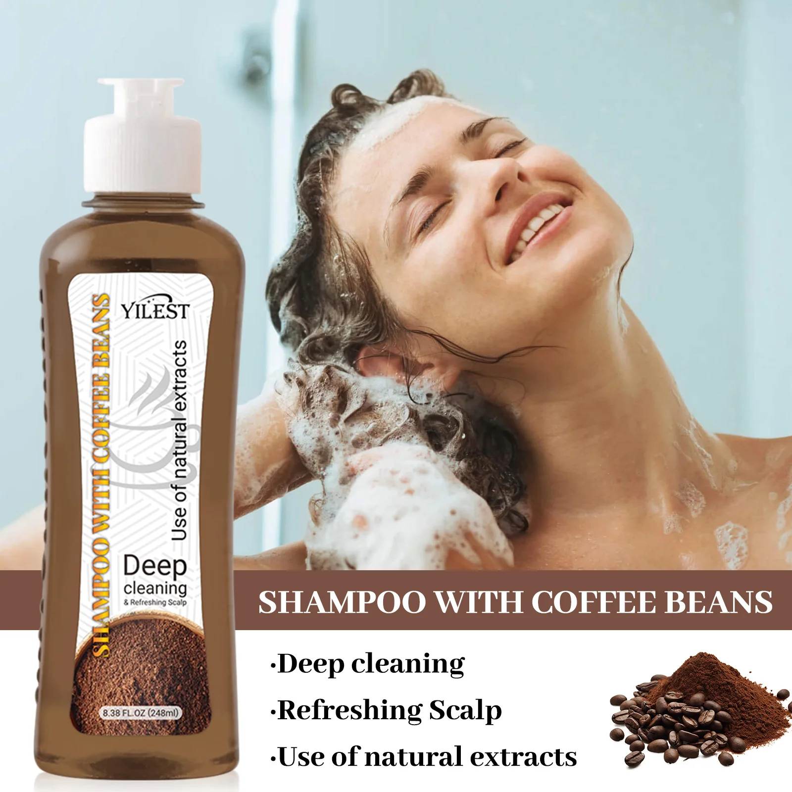 Coffee Bean Shampoo & Conditioner Set Promote Hair Growth Repair Damage Dandruff Control, Itchy Relief Anti Dryness Shampoo - Image 6