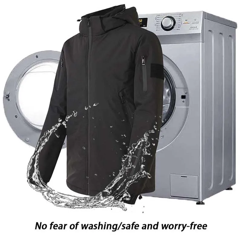 Winter Men's Heating Jacket 8 Area USB Electric Heated Coat Washable Self Heating Hooded Coat Outdoor Camping Sport Thermal Coat - Image 7