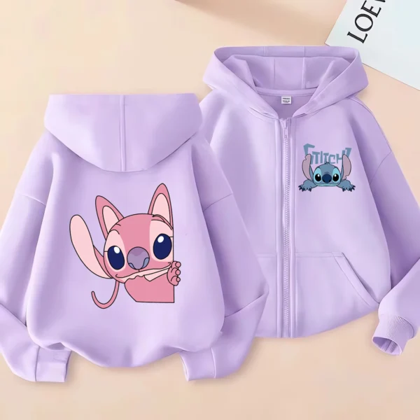 Funny Zip Up Sweatshirts Stitch Hoodie Children Clothes Kid Girl Boy Lilo and Stitch Sweatshirt Zipper Hoody Baby Casual Top - Image 4