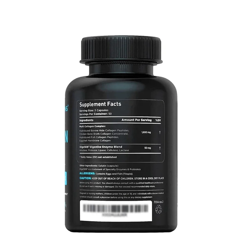 Male and Female Vitamin Collagen - Type I, II, III, V, X Various Collagen Pills - Grass Feed, Non Transgenic -60 Pills - Image 3