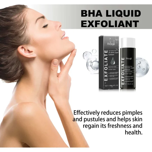 2% BHA Liquid Salicylic Acid Exfoliant Reduces Pimples Dark Spot Corrector Pore Minimizing Smoothing Hydrating Facial Essence - Image 3
