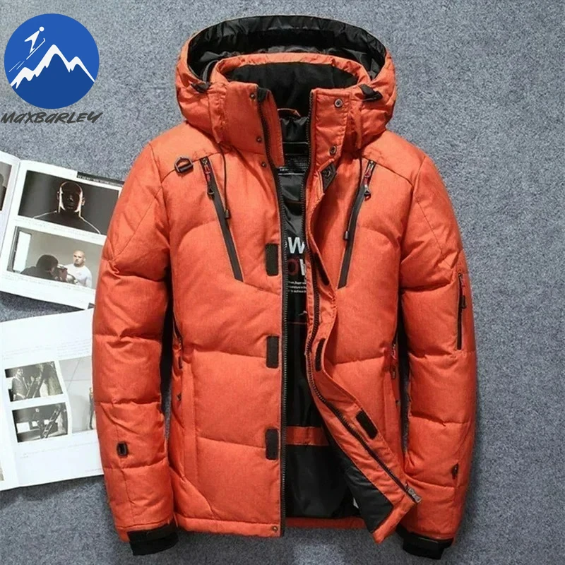 -20 Degree Winter Men White Duck Down Jacket Thick Warm Snow Coat Male Hood Windbreaker Down Parkas Outerwear Sportswear Puffer - Image 4