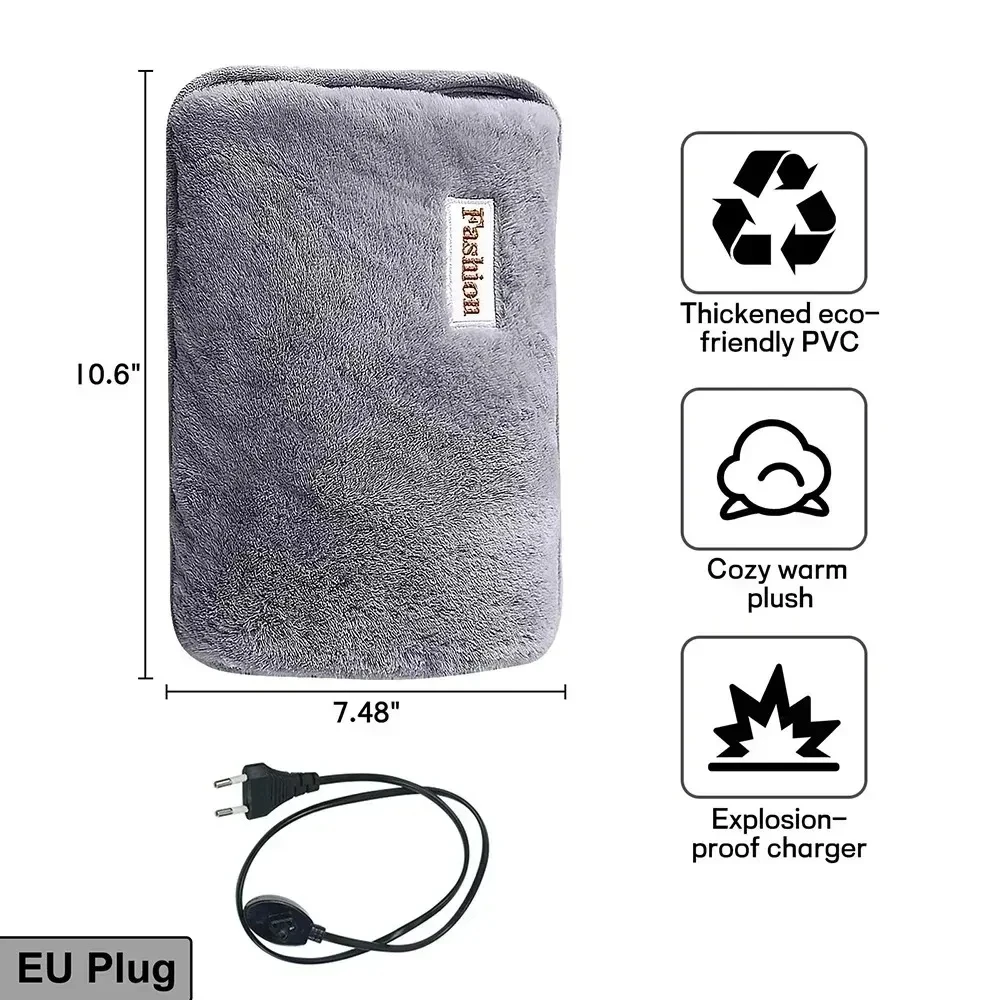 Rechargeable Hot Water Bottle Cute Electric Hand Warmer EU Plug Reusable Hot Compress Bag Heating Pad Hand Pocket Warmer - Image 3