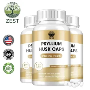 Psyllium Husk Capsules - Supports Intestinal and Digestive Health, Improves Absorption, Enhances Cellular Energy, Non-GMO