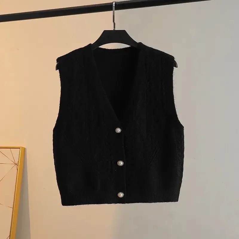 Spring and Autumn Knitted vest cardigan for women layered V-neck camisole slim fit sweater jacket for women sweater - Image 3