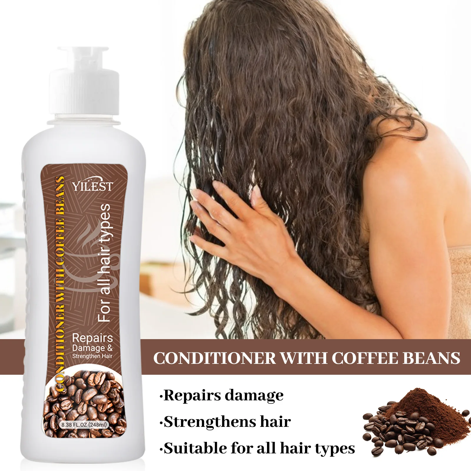 Coffee Bean Shampoo & Conditioner Set Promote Hair Growth Repair Damage Dandruff Control, Itchy Relief Anti Dryness Shampoo - Image 5