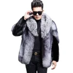 S-6XL Size Fashion Men Jacket Thick Windproof Imitation Mink Fur Outerwear Male Winter Coat Super Warm Casual Long Parkas Silver