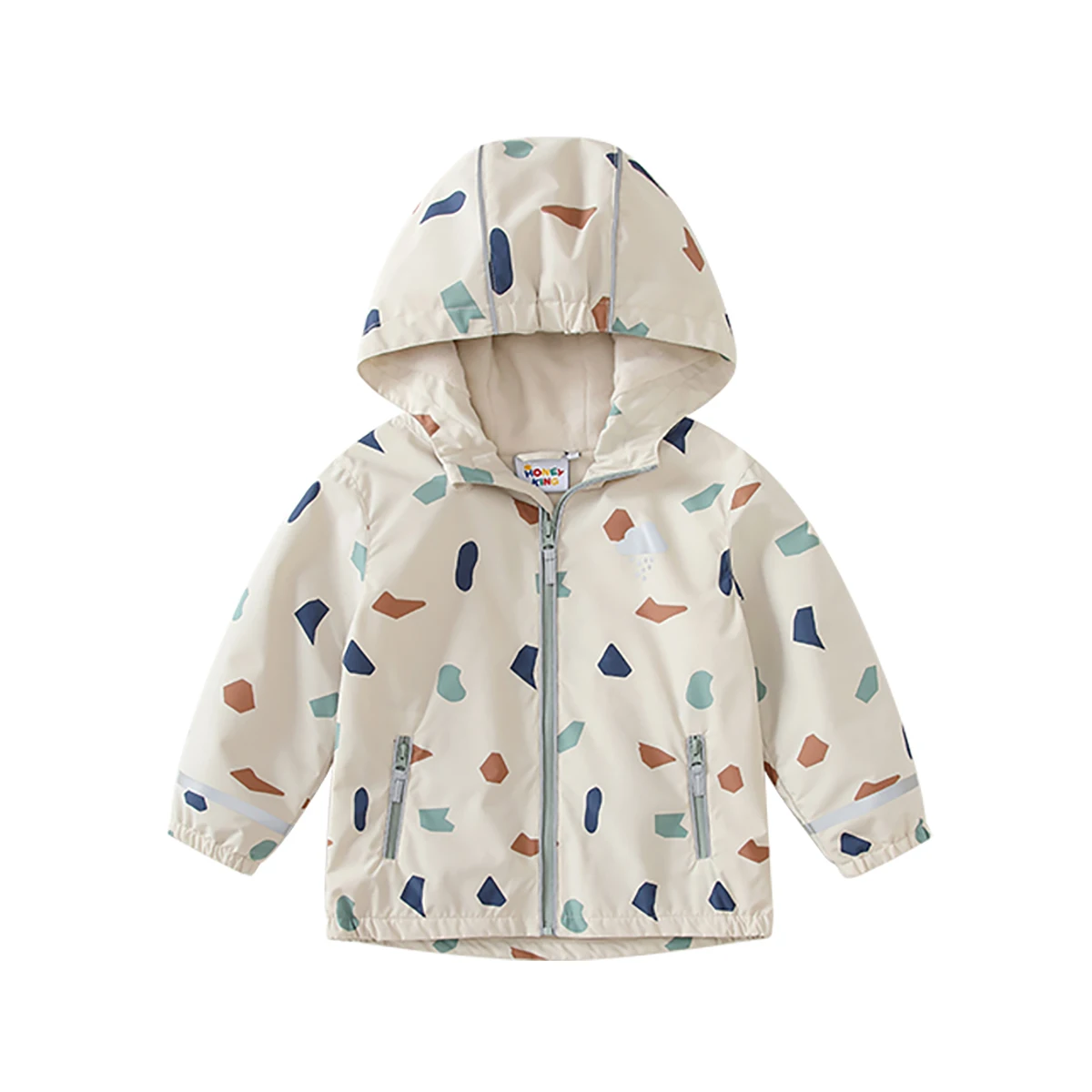 HONEYKING Softshell Jacket For Kids Waterproof Hooded Fleece Outerwear For Baby Toddler Rain Coats Children's Clothing For Girl - Image 3