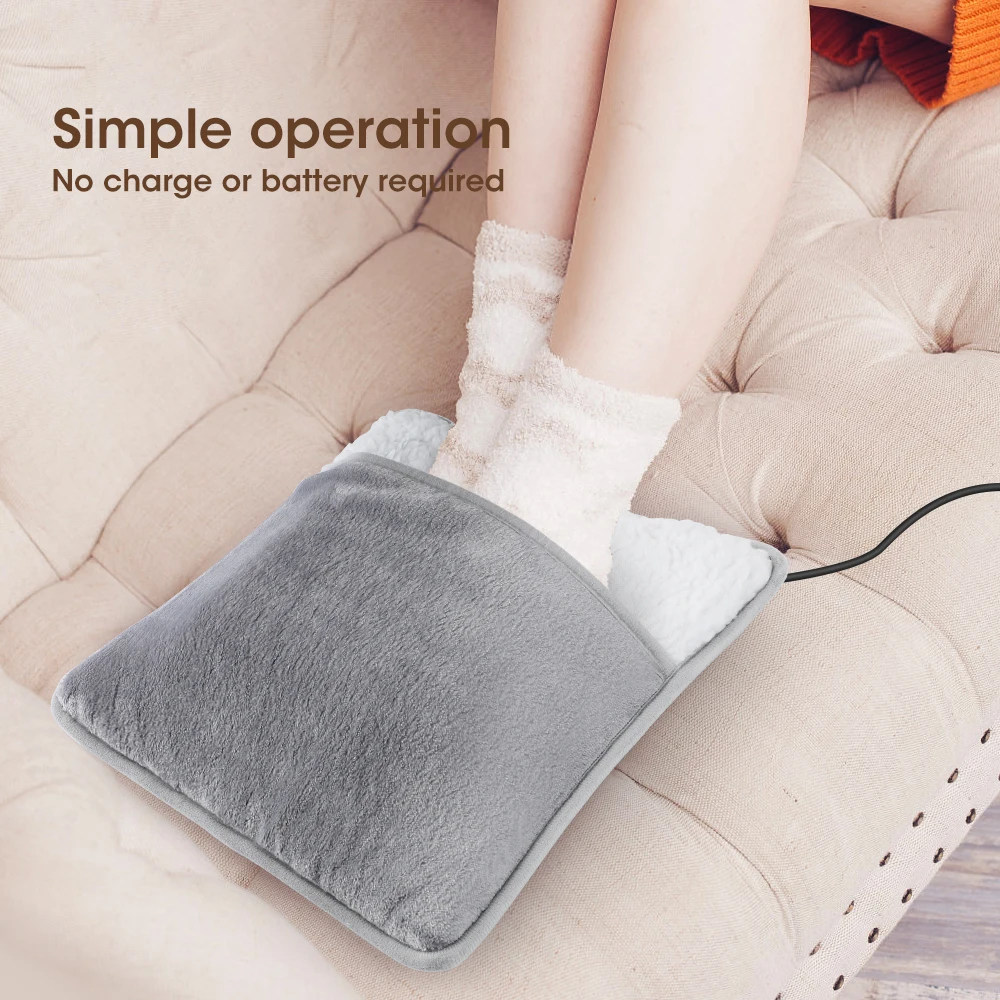 Winter Electric Foot Heating Pad USB Charging Soft Plush Washable Foot Warmer Heater Improve Sleeping Household Foot Warming Mat - Image 4